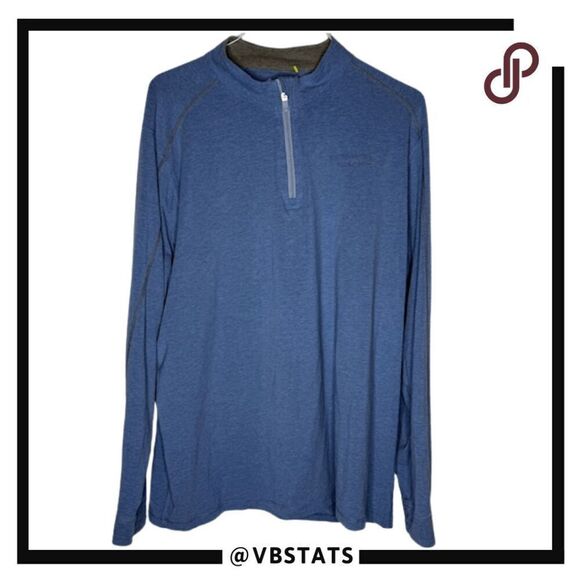 Tasc Men's Carrollton Lightweight Quarter Zip Anti-Odor Athletic Top Blue Sz XXL - Picture 5 of 10